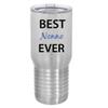 Best Nonno Ever Stainless Steel Vacuum Double-Walled Insulated 20 Oz Tumbler Travel Coffee Mug with Clear Lid, Silver view 1
