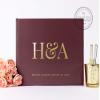 Burgundy and Gold Wedding Guest Book Personalized with Names Photo Album Monogram Signature Sign in Guestbook (12x12 inches) view 1