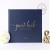 Personalized Wedding Guestbook Navy Gold Foil Custom Handmade Guest Book Photo Album Sign In - Hardcover (12x12 inches) view 1