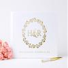 Custom White Wedding Guest Book Gold Foil, Personalized Unique Polaroid Photo Album Alternative Guestbook - Hardcover (10x8 inches) view 1