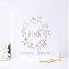 White Gold Wedding Guest Book Personalized Alternative Guestbook, Unique Wedding Sign-in Photo Album - Hardcover (10x8 inches) view 1