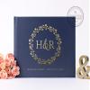 Personalized Navy Wedding Guest Book Gold Foil, Custom Unique Polaroid Photo Album Alternative Guestbook - Hardcover (12x12 inches) view 1