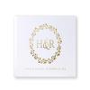 Custom White Wedding Guest Book Gold Foil, Personalized Unique Polaroid Photo Album Alternative Guestbook - Hardcover (12x12 inches) view 1