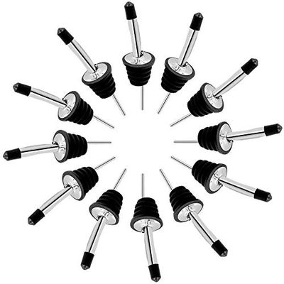 48 Pack Liquor Pour Spouts Set - Stainless Steel bottle spout and Liquor Pourers Dust Caps Covers