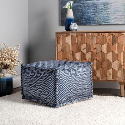 nuLOOM Amalfi Aztec Print Indoor/Outdoor Ottoman Pouf