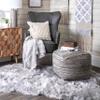 nuLOOM Granada Knitted Casual Denim and Jute Ottoman Pouf view 2