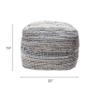 nuLOOM Granada Knitted Casual Denim and Jute Ottoman Pouf view 3