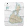Block Island & Great Salt Pond Nautical Chart Sherpa Fleece Blanket, 60" x 80" view 1
