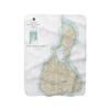 Block Island & Great Salt Pond Nautical Chart Sherpa Fleece Blanket, 60" x 80" view 3