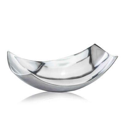 HomeRoots Decor 7.5-inch x 13-inch x 4.5-inch Silver/Buffed Small Scoop - Bowl