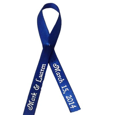 50 Party Favors Plus Brand Personalized Ribbon 3/8" Straight Edge Satin Wedding Baby Shower Favor