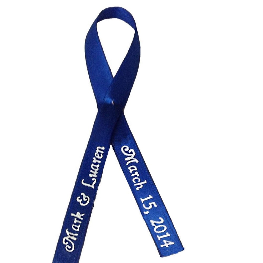50 Party Favors Plus Brand Personalized Ribbon 3/8" Straight Edge Satin Wedding Baby Shower Favor