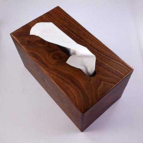 Custom Handmade Tissue Box Cover Holder Solid Texas Black Walnut Box Jointed Sides Deep Rectangle Style