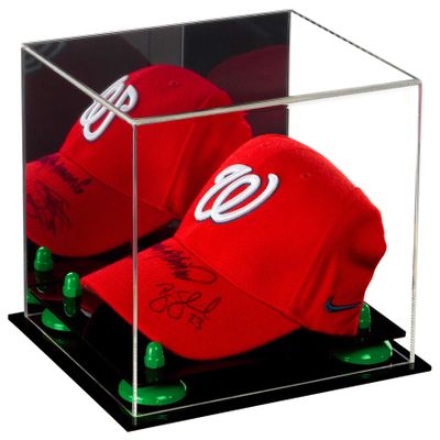 Better Display Cases Versatile Acrylic Display Case - Small Rectangle Box with Mirror and Green Risers 8.75" x 7.75" x 7" (A006-GRR)