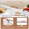 Moongiantgo Biltong Slicer Manual Meat Cutter with Scale - Stainless Steel Cutting Machine Hand Herb Root Slicer for Salami, Ham, Bacon, Vegetables, Deli, Ginseng, Fish (KD0270) view 4