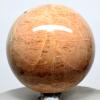 2.5" Peach Moonstone Sphere Sparkling Natural Holistic Sheen Crystal Feldspar Mineral Polished Stone Ball - India + Stand view 1
