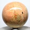 2.5" Peach Moonstone Sphere Sparkling Natural Holistic Sheen Crystal Feldspar Mineral Polished Stone Ball - India + Stand view 3