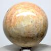 2.5" Peach Moonstone Sphere Sparkling Natural Holistic Sheen Crystal Feldspar Mineral Polished Stone Ball - India + Stand view 4