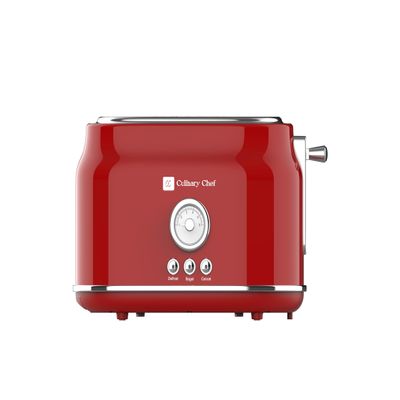 Frigidaire ETO102-WHITE, 2 Slice Toaster, Retro Style, Wide Slot for Bread, English Muffins, Croissants, and Bagels, 5 Adjustable Toast Settings, Cancel and Defrost, 900w, Red