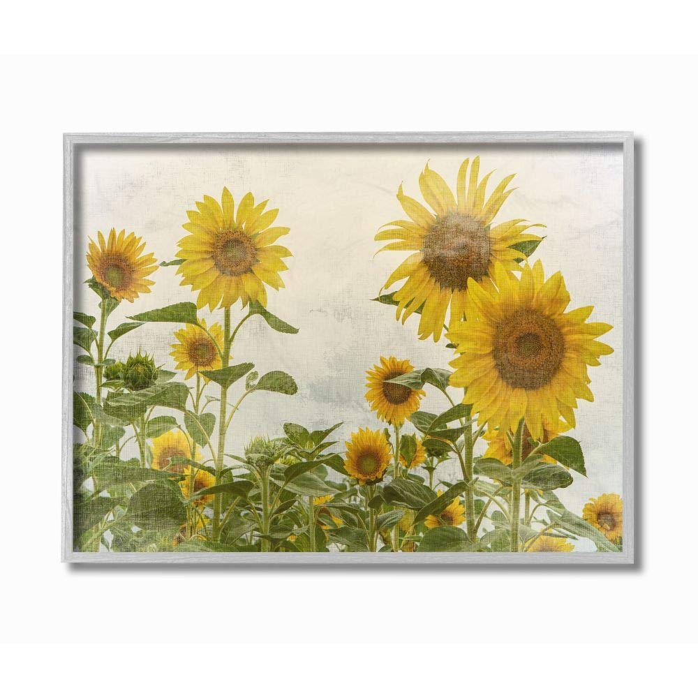 Stupell Industries Sunflower Garden Farm Burlap Textured Design