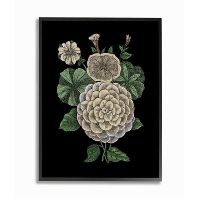 Stupell Industries Yellow Flowers Drawing, Design by The Saturday Evening Post Wall Art, 16 x 20, Black Framed