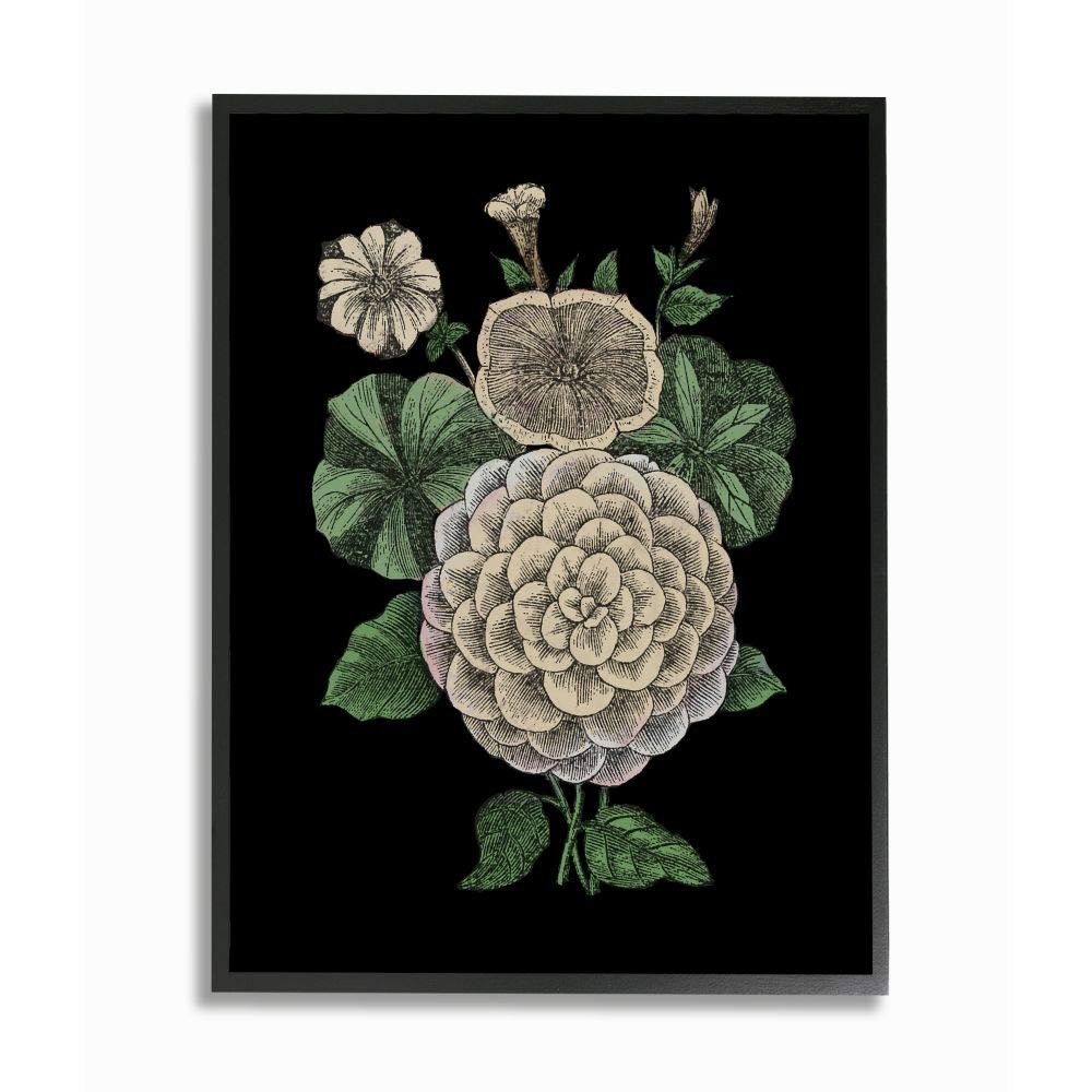 Stupell Industries Yellow Flowers Drawing, Design by The Saturday Evening Post Wall Art, 16 x 20, Black Framed