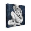 Stupell Industries Female Figure Grey Blue Textured Drawing, Design by Third Wall Art, 24 x 24, Canvas view 1