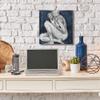 Stupell Industries Female Figure Grey Blue Textured Drawing, Design by Third Wall Art, 24 x 24, Canvas view 2