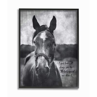 Stupell Industries A Horse Inspiring Word Farm, Design by Gigi Louise Wall Art, 11 x 14, Black Framed
