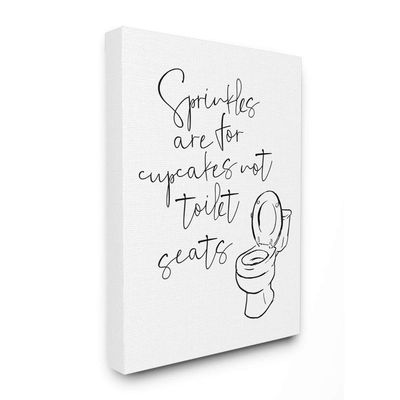 Stupell Industries Sprinkles Funny Ink Drawing Bathroom, Design by Milli Villa Wall Art, 24 x 30, Canvas