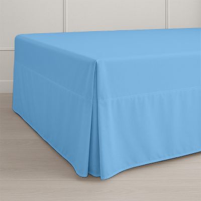 ARlinen RV King Bed Skirt 72x80, 21-Inch Drop with Split Corners, Tailored Pleated Design, Wrinkle-Free Microfiber, Easy Fit for Box Spring or Bed Frame, Light Blue