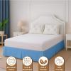 ARlinen RV King Bed Skirt 72x80, 21-Inch Drop with Split Corners, Tailored Pleated Design, Wrinkle-Free Microfiber, Easy Fit for Box Spring or Bed Frame, Light Blue view 2