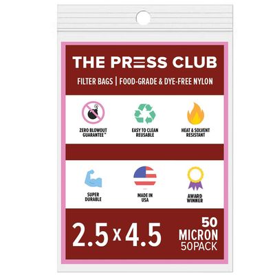 50 Micron | Premium Nylon Tea Filter Bags | 2.5" x 4.5" | 50 Pack