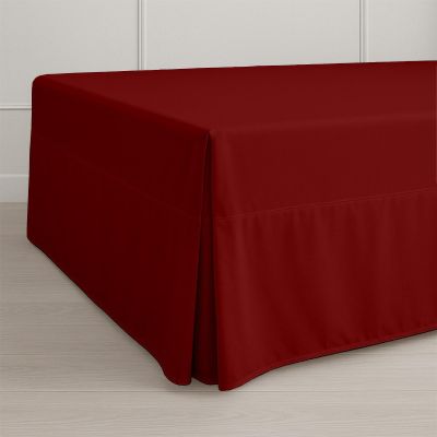ARlinen King Bed Skirt, 18-Inch Drop with Split Corners, Tailored Pleated Design, Wrinkle-Free Microfiber, Easy Fit for Box Spring or Bed Frame, Burgundy