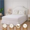 ARlinen RV King Bed Skirt 72x80, 8-Inch Drop with Split Corners, Tailored Pleated Design, Wrinkle-Free Microfiber, Easy Fit for Box Spring or Bed Frame, White view 2