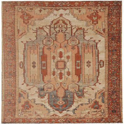 Linon Plateau Jenks Ivory & Rust 2' X 3' Accent Rug