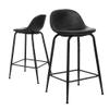 CangLong Faux Leather Back and Footrest Modern Counter Stool Chair Height for Pub Coffee Home Dinning Kitchen, Set of 2, Black view 1