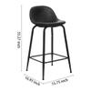 CangLong Faux Leather Back and Footrest Modern Counter Stool Chair Height for Pub Coffee Home Dinning Kitchen, Set of 2, Black view 3