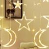 ALFEUND 7.5ft Decorative Starry String Curtain Lights Moons and Stars LED Night Light for Home Decoration Party,Remote Control USB Powered view 2