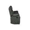 HomeRoots 64" Gray and Black Faux Leather Manual Reclining Love Seat view 3