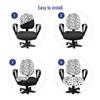 Ambesonne Cow Print Office Chair Slipcover, Animal Cow Hide Pattern Doodle Cartoon Drawing Farming Husbandry, Protective Stretch Decorative Fabric Cover, Standard Size, Black White Lilac view 4