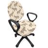 Ambesonne Elephant Office Chair Slipcover, Hand Drawn Zentangle Patterned Repetitive Illustration, Protective Stretch Decorative Fabric Cover, Sepia and Champagne view 1