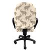 Ambesonne Elephant Office Chair Slipcover, Hand Drawn Zentangle Patterned Repetitive Illustration, Protective Stretch Decorative Fabric Cover, Sepia and Champagne view 2