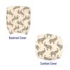 Ambesonne Elephant Office Chair Slipcover, Hand Drawn Zentangle Patterned Repetitive Illustration, Protective Stretch Decorative Fabric Cover, Sepia and Champagne view 3