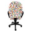 Ambesonne Alphabet Office Chair Slipcover, Composition of Cut Style Bi-Color Geometric Letters on a Plain Background, Protective Stretch Decorative Fabric Cover, Pale Teal view 2