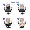 Ambesonne Alphabet Office Chair Slipcover, Composition of Cut Style Bi-Color Geometric Letters on a Plain Background, Protective Stretch Decorative Fabric Cover, Pale Teal view 4