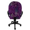 Ambesonne Octopus Office Chair Slipcover, Art Animal Pattern Jellyfish Marine Plants and Seaweed, Protective Stretch Decorative Fabric Cover, Standard Size, Purple Green view 2