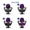 Ambesonne Octopus Office Chair Slipcover, Art Animal Pattern Jellyfish Marine Plants and Seaweed, Protective Stretch Decorative Fabric Cover, Standard Size, Purple Green view 4