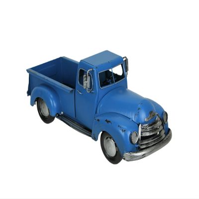 AHD Vintage Antique Metal Truck Decorative Farmhouse Box Plant Holder (Blue)