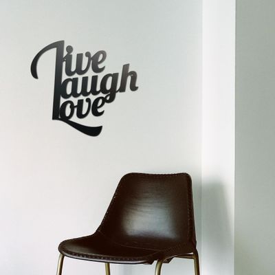Badger Steel USA - Live Laugh Love - Metal Wall Art - 18" X 18" - Hammered Copper